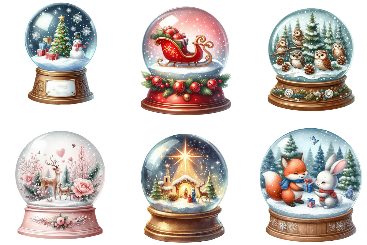 Christmas Snow Globe Sublimation, an Illustration by Designking (Photo 2 of 5)