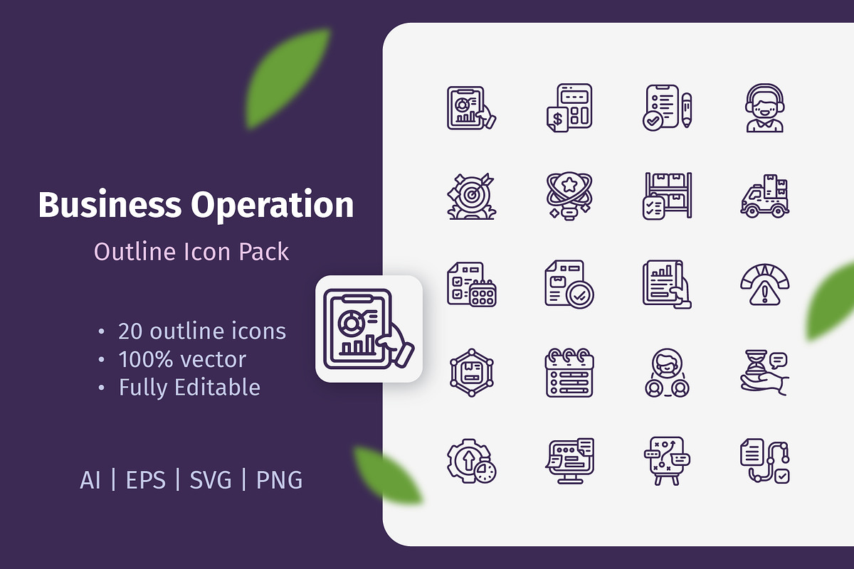 20 Business Operation Outline Icon, an Outline Icon by Bilicube Studio (Photo 2 of 3)