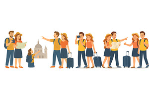 Couples explore a historic city, an Illustration by ZinetroN