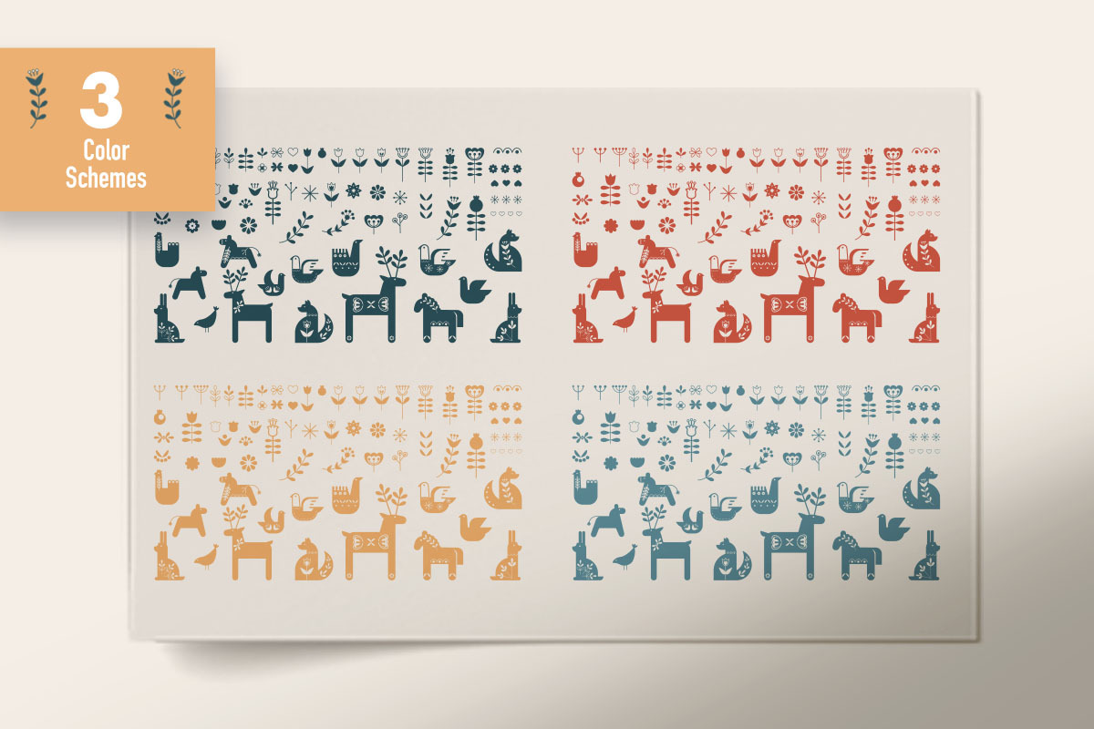 Scandi Folk Art Bundle, an Animal Illustration by Pattern.Culture (Photo 11 of 12)
