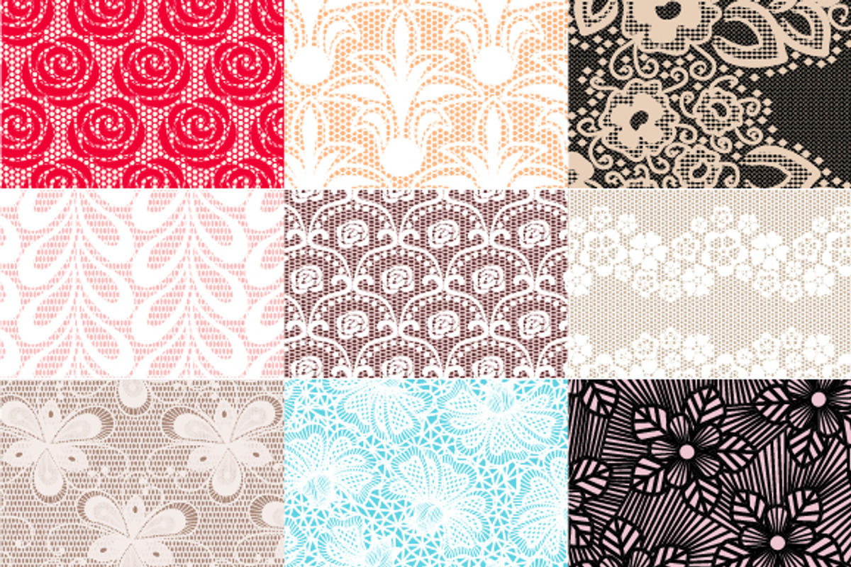 Set of 36 Lace Seamless Patterns preview 2