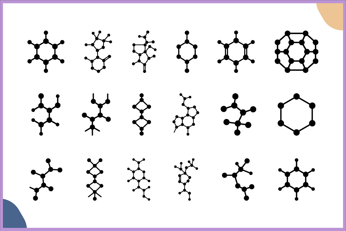 Molecule Structure SVG Clipart Set, a Technology Illustration by Gfx Expert Team (Photo 3 of 3)