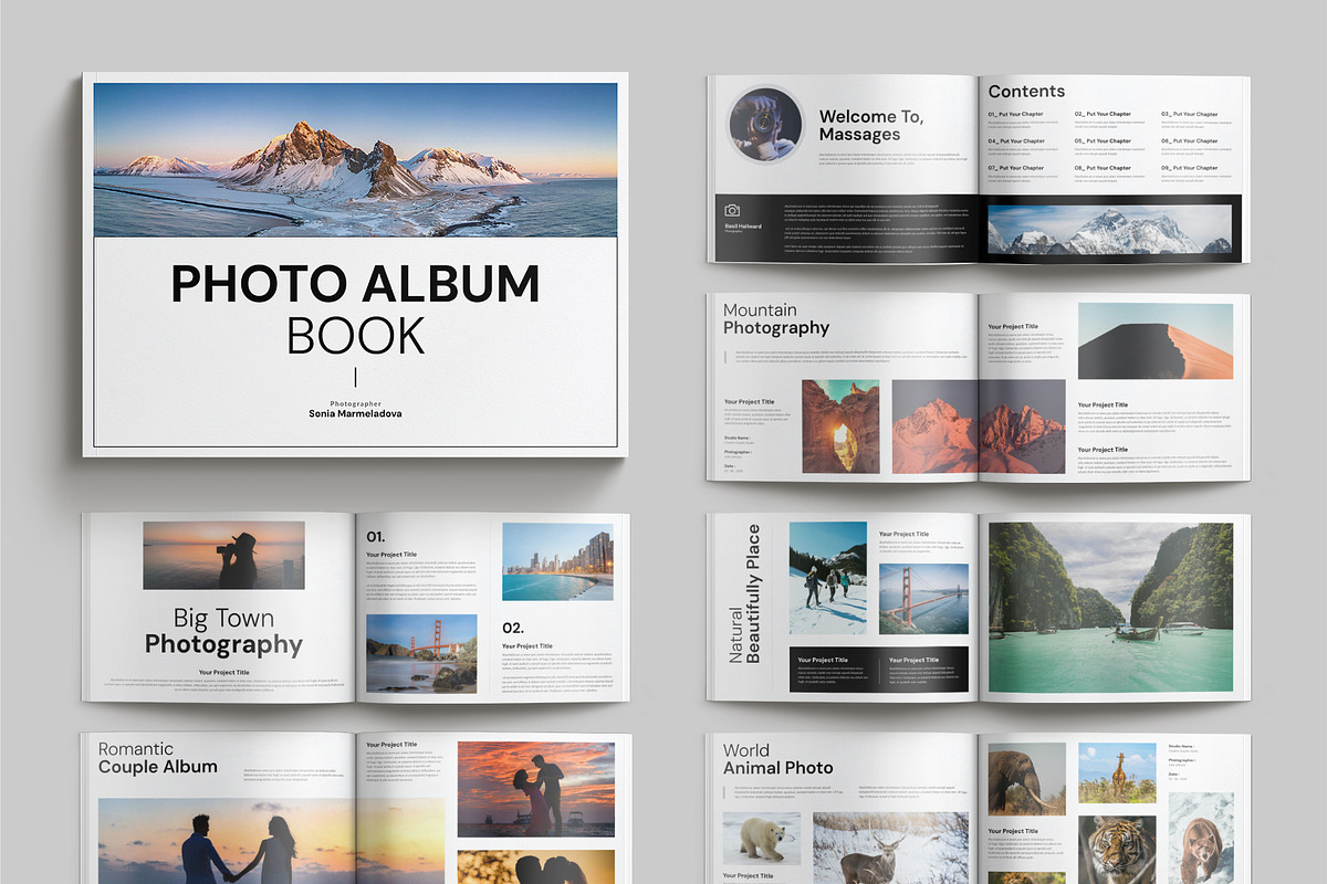 Photo Album Book Template Landscape, a Magazine Template by Cleffon_Graphic_Studio (Photo 1 of 9)