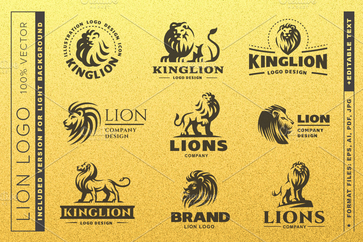 Lion logo set, a Branding & Logo Template by SODESIGN
