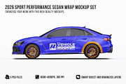 2026 Sport Performance Sedan Set, an Advertising Mockup by Halal Graphic Studio (Thumbnail 1 of 12)