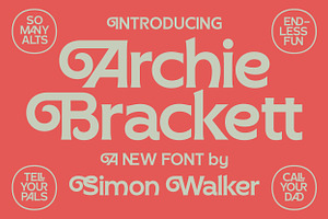 Archie Brackett, a Font by Simon Walker