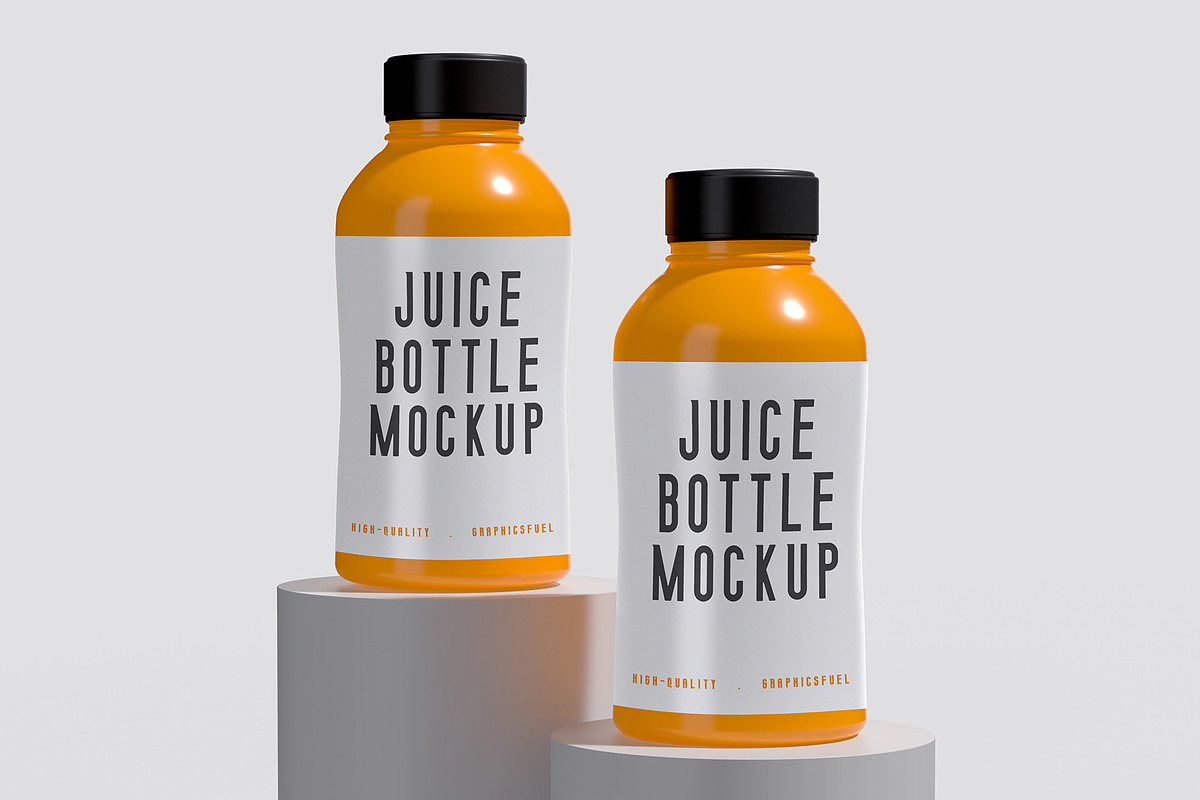 Juice Bottle Mockups, a Product Mockup by Graphicsfuel | Creative Market