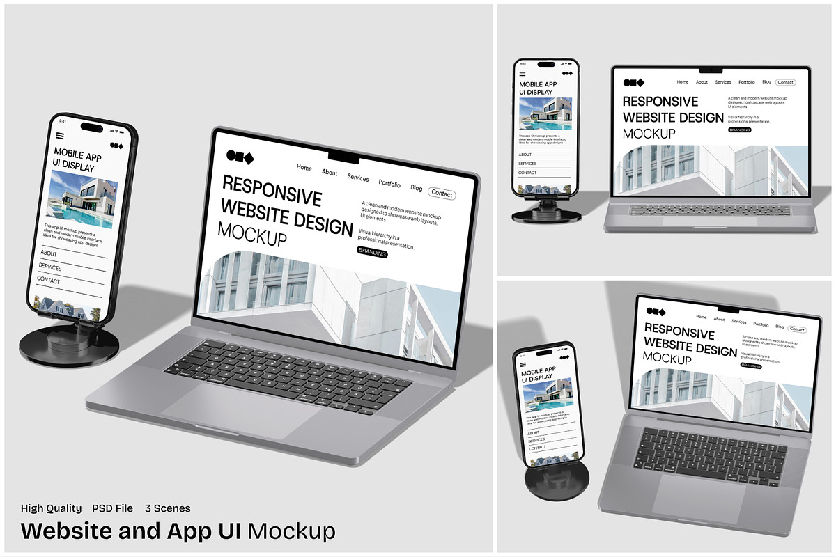 Website and App UI Mockup, an iPhone Mockup by Unerispace (Photo 1 of 5)
