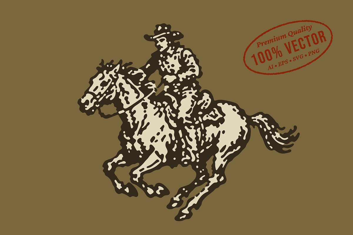 Vintage cowboy illustration, a Person Illustration by lettett (Photo 1 of 3)