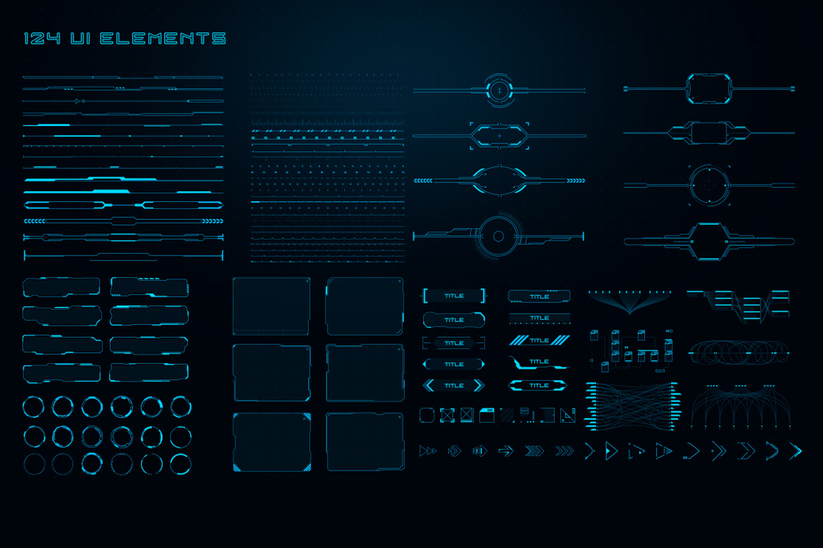 Sci Fi UI Elements, an Object Illustration by Olga Ryzychenko (Photo 2 of 7)