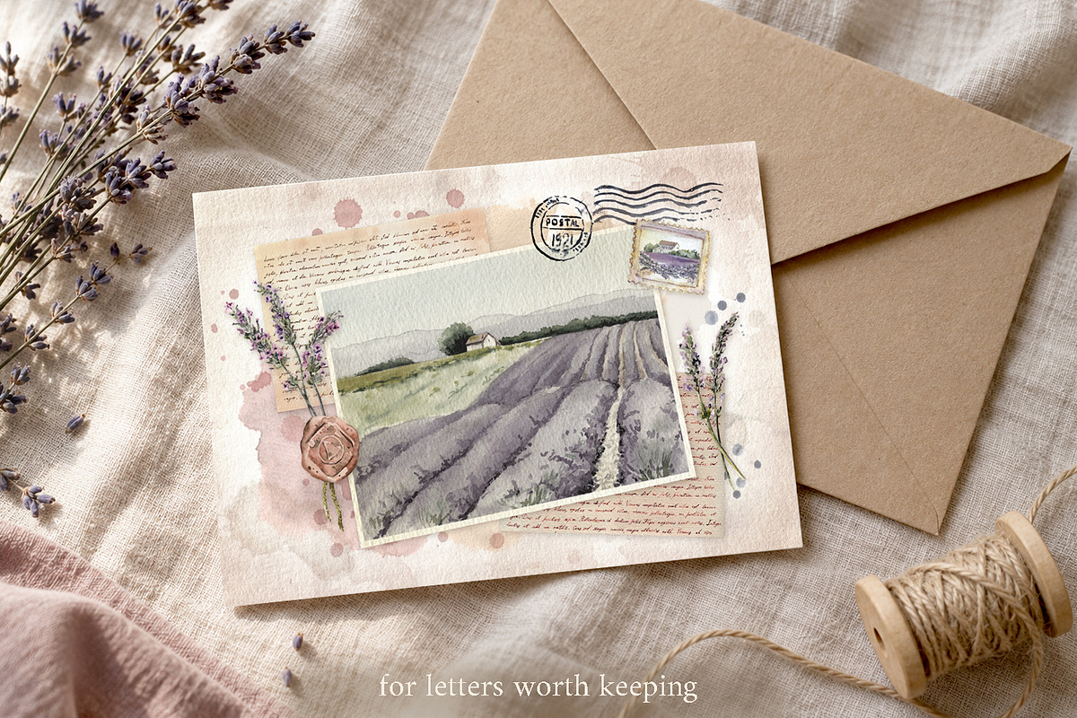 Vintage Postage Stamps & Envelopes, an Object Illustration by Where summer is (Photo 3 of 16)