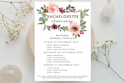 Floral Bachelorette party itinerary, an Invitation Template by EvaTemplates (Thumbnail 5 of 8)