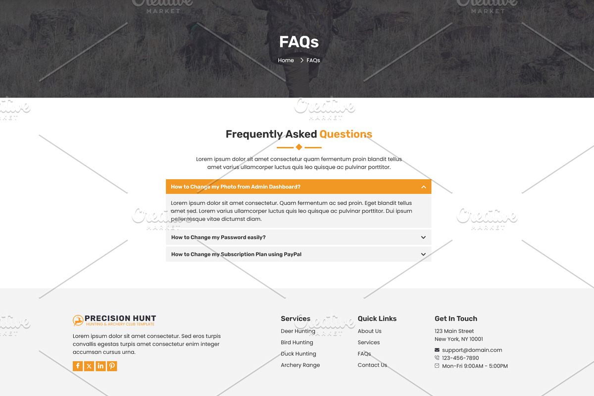 Hunting & Archery Club Template, a WordPress Template by HasnainDEV (Photo 3 of 8)