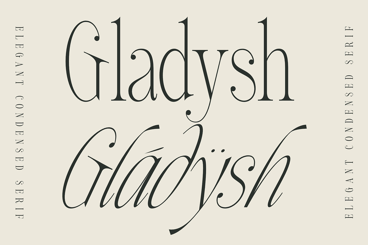 Gladysh | Elegant Condensed Serif, a Serif Font by Sealoung (Photo 1 of 15)