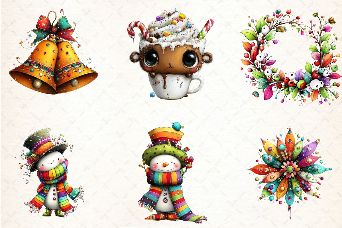 Whimsical Winter Clipart Bundle, an Illustration by DreamCafeArt (Photo 7 of 7)