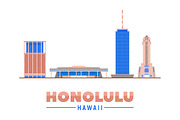 Honolulu Hawaii skyline illustration, an Illustration by Sky and glass (Thumbnail 6 of 6)