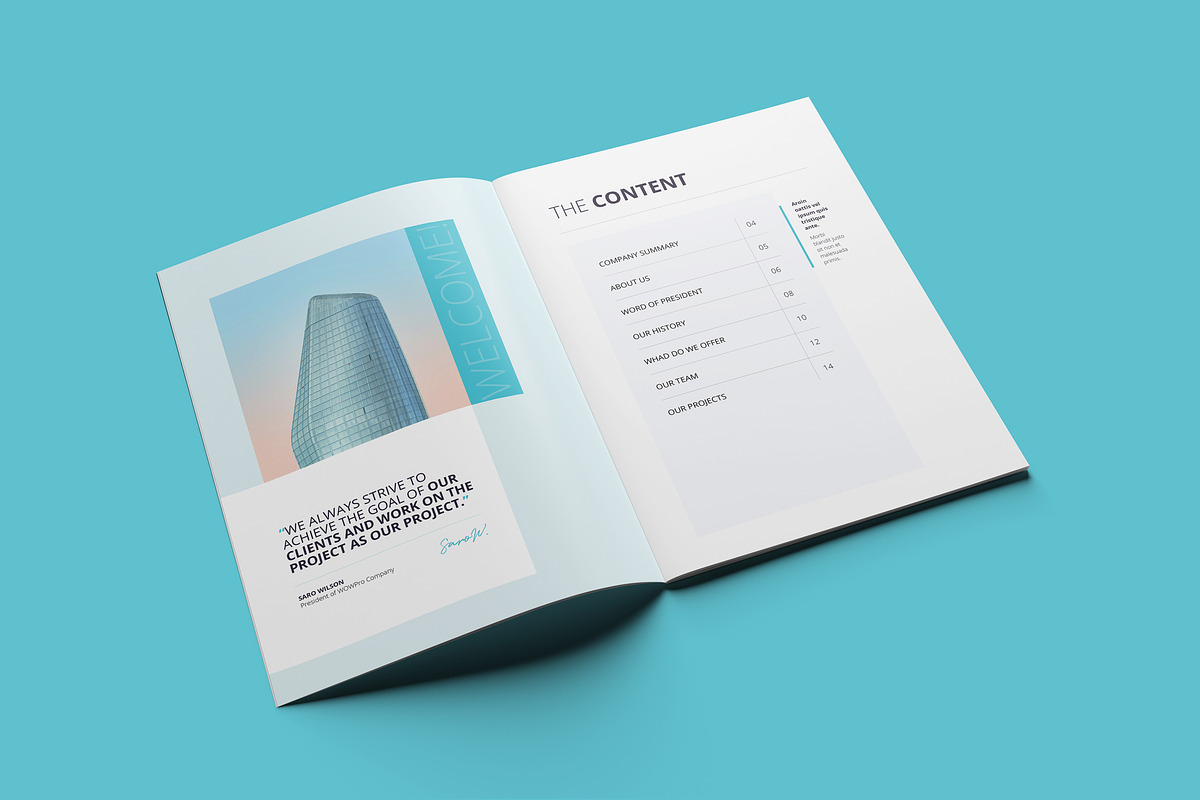 Company Profile Template, a Brochure Template by WOWPro (Photo 3 of 10)