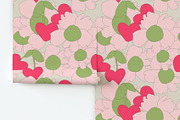Cherries and cute pink blooms, a Pattern Graphic by Cotton Melon pattern Shop (Thumbnail 4 of 5)