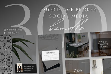 300 Mortgage Broker Bundle Templates, a Social Media Template by ZoaniDesign