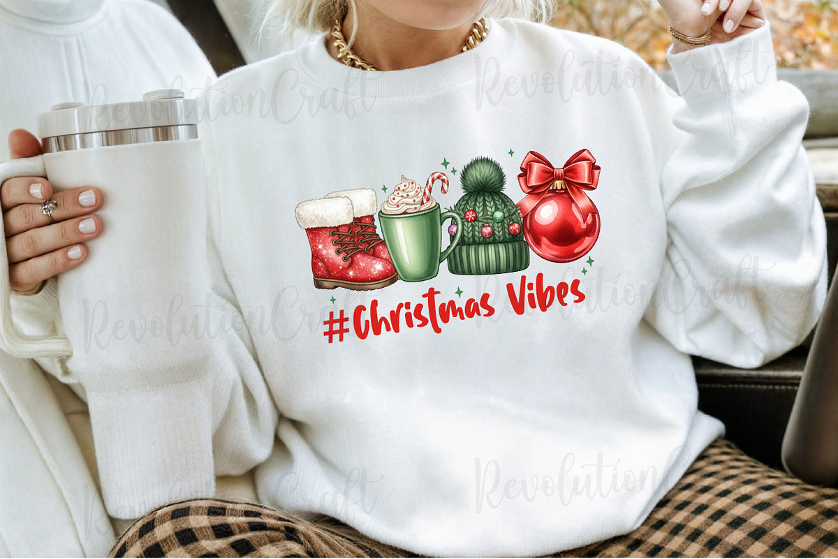 Christmas Vibes Cocoa Mug PNG, an Illustration by OK Design (Photo 2 of 4)