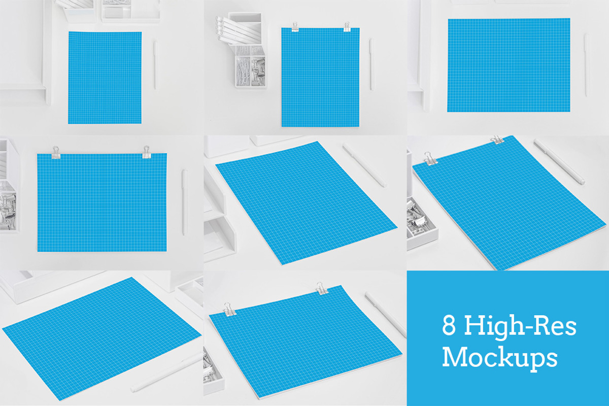 8 Clean & Contemporary Paper Mockups, a Print Template by SparkleStock (Photo 3 of 5)