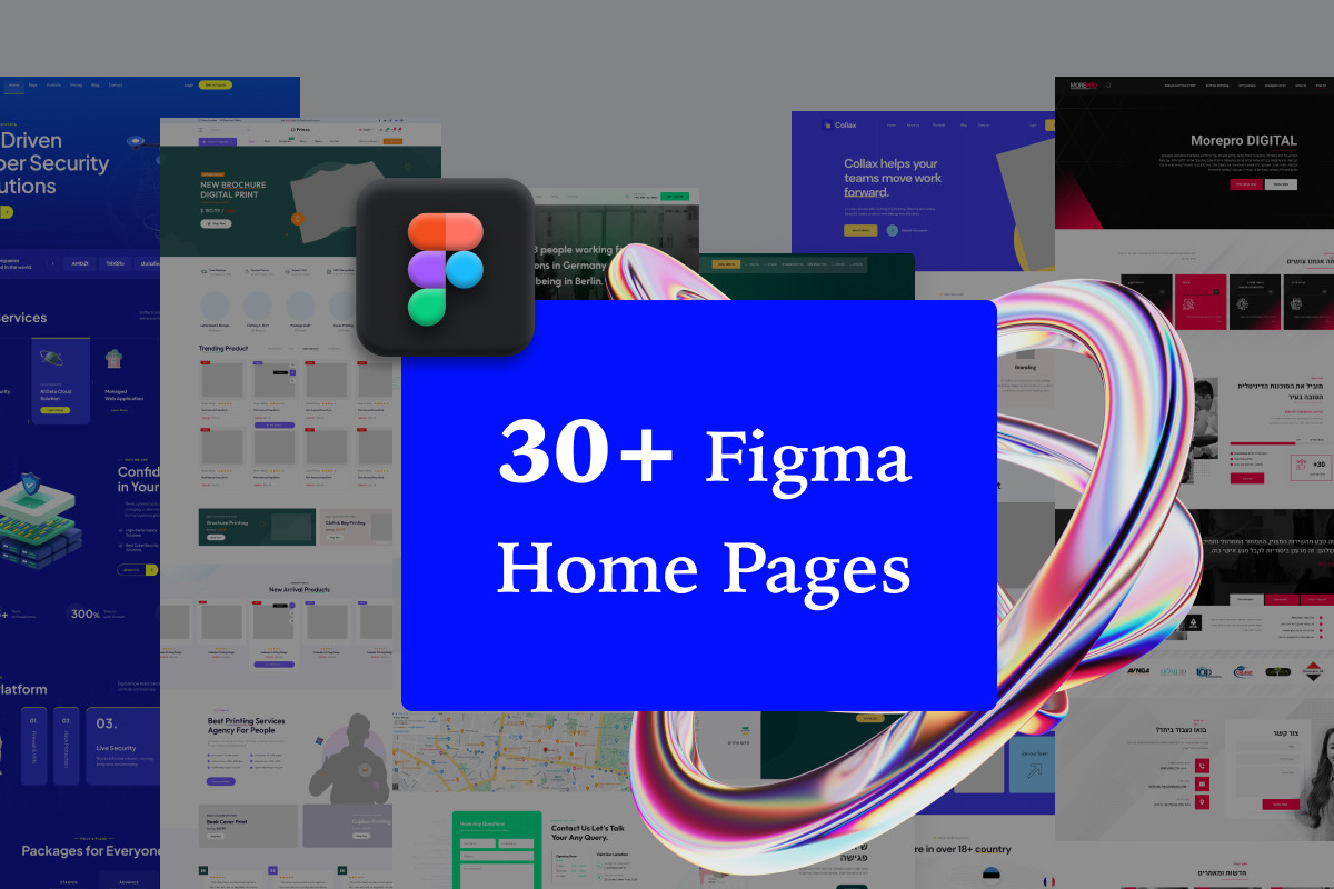 30+ Figma Home Pages, an UI Kit Template by ArtGalaxy (Photo 1 of 4)