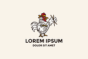 Chicken Mascot Eating Noodles Logo, a Branding & Logo Template by lineandcircle (Thumbnail 2 of 2)