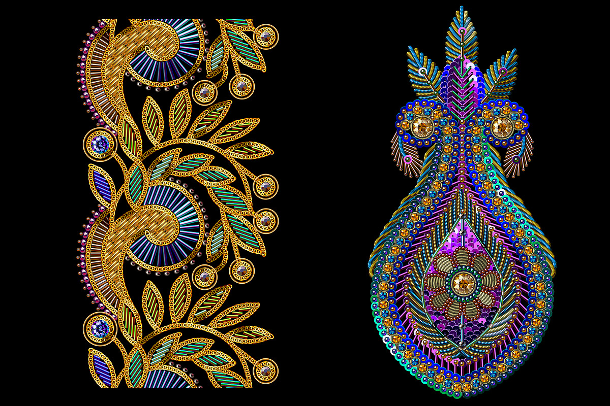 Big set of vector sequins patterns