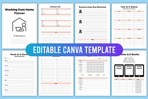 Editable Working From Home Planner