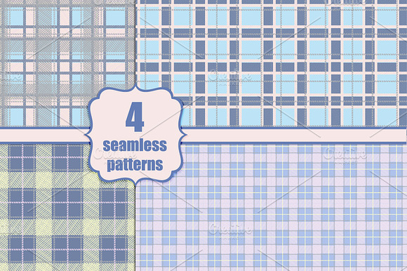 Four Seamless Checkered Patterns