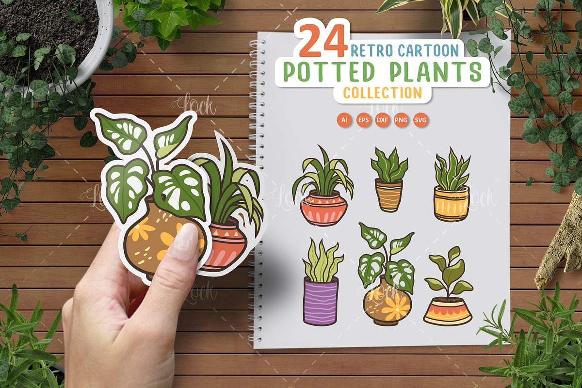 Set of Houseplants isolated design, a Decorative Illustration by Allmostudio (Photo 1 of 4)