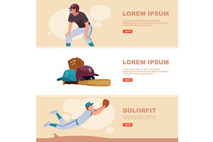 Baseball banners. sport characters, a Sport Illustration by Onyx