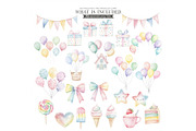 Farm Birthday Watercolor Clipart, an Illustration by CharmClipart (Thumbnail 5 of 8)