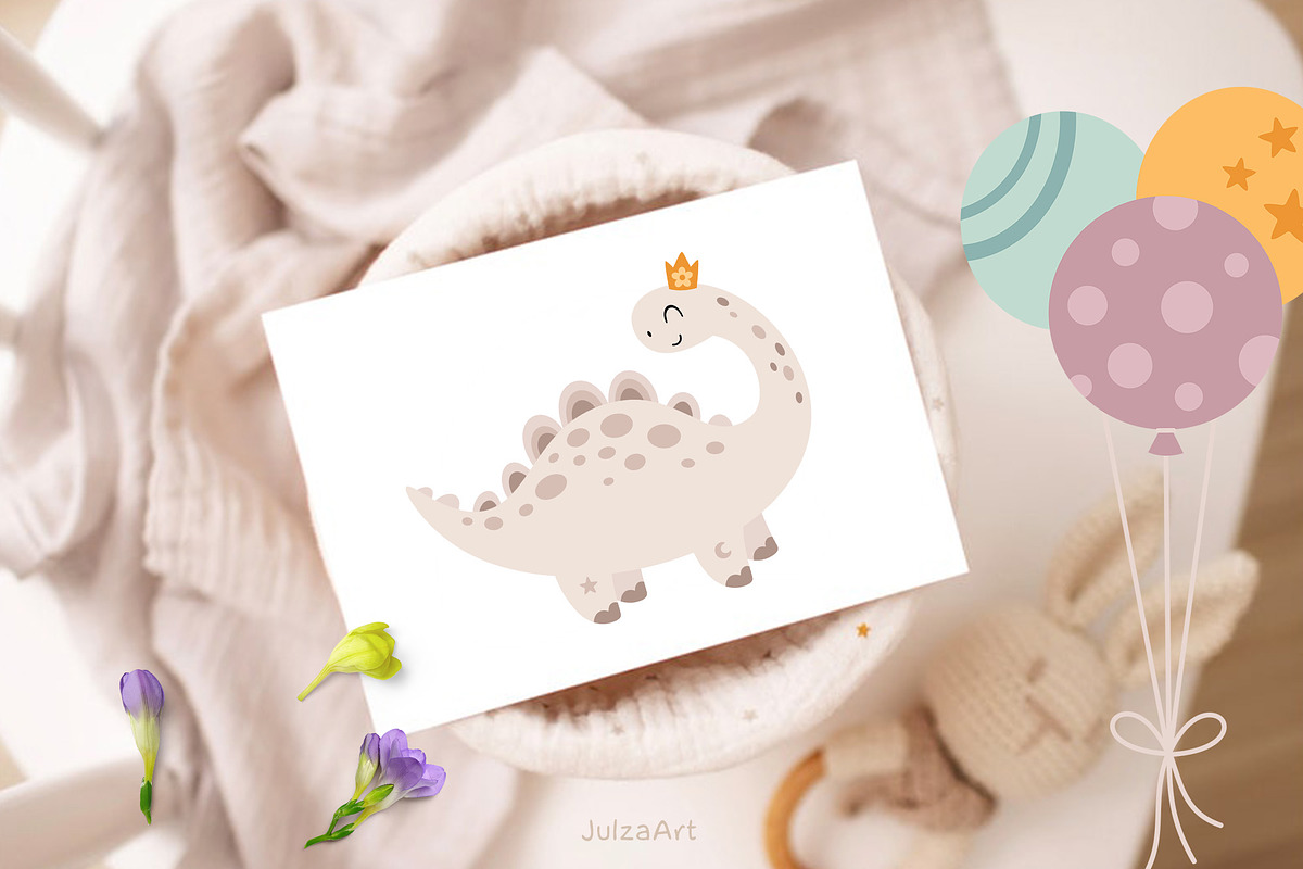 Dinosaur Birthday Clipart, an Animal Illustration by JulzaArt (Photo 4 of 6)