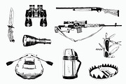 Hunting hand drawn logo elements, an Animal Illustration by Akimo Mia (Thumbnail 3 of 6)