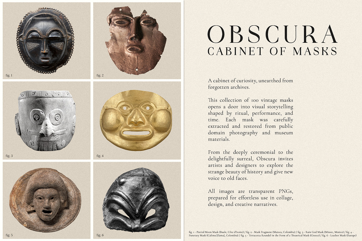 Obscura: Cabinet of Masks PNG Files, an Object Graphic by Dina Mae (Photo 2 of 11)