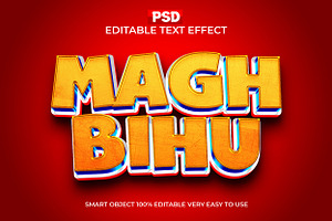 Magh Bihu Festival Text Effect PSD, a Layer Style Add-On by Design Fly
