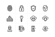 Digital Security and Privacy Icon, an Outline Icon by VectStock (Thumbnail 1 of 2)