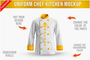 Chef Kitchen Uniform Mockup PSD, a Shirt Mockup by Bruno's Shop