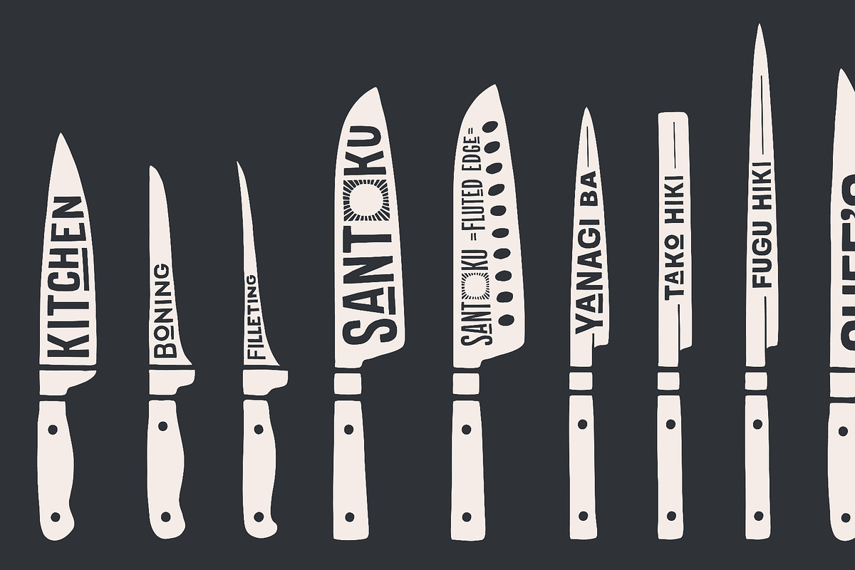 Knife, collection. Fish cutting, a Food Illustration by Foxys Graphic (Photo 2 of 3)