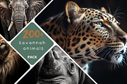 Savannah Animals Pack 200+ Images, an Animal Photo by Virgo Studio (Thumbnail 1 of 7)