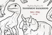 Dinosaur Vector Clipart Bundle, an Illustration by MadliArt (Thumbnail 2 of 4)