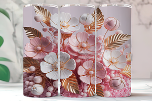 3D Pink Glass Flower Tumbler, an Arts & Entertainment Photo by LamanAzalea