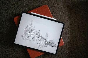 Neuschwanstein Castle Illustration