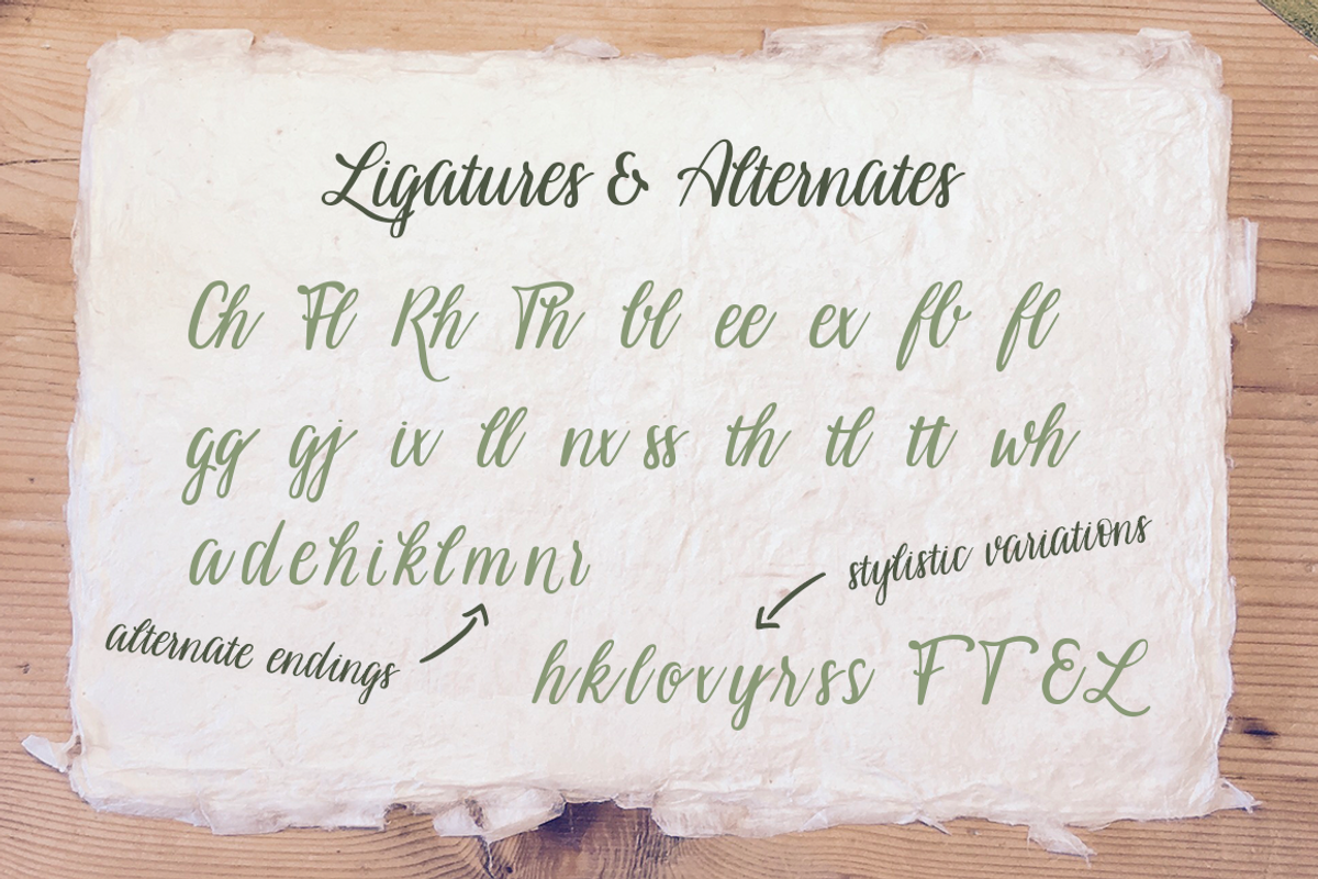 Alpenglueck - a handwritten font, a Script Font by Laura Heidi (Photo 14 of 15)
