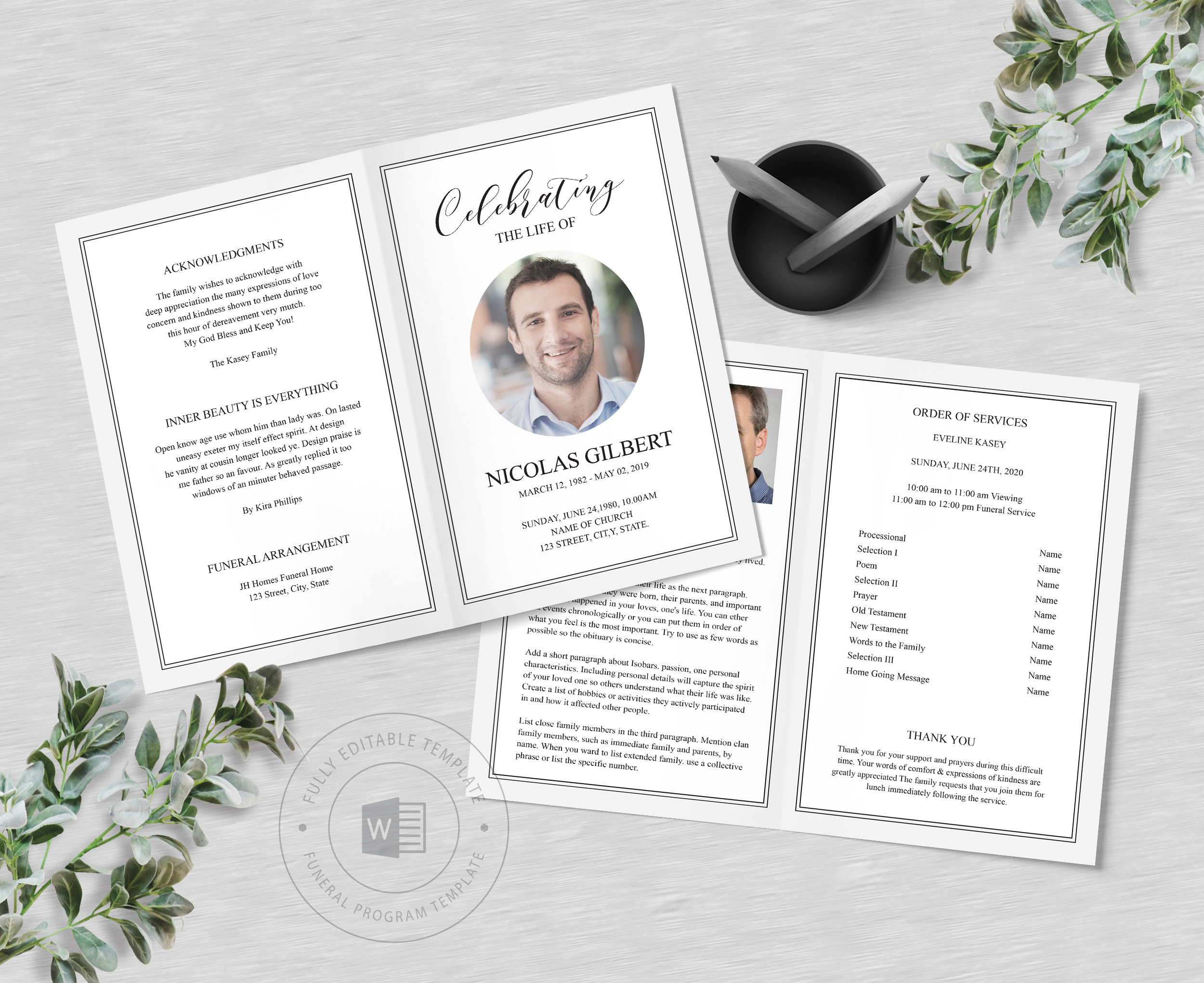 Funeral Program Template, an Invitation Template by TemplatesForest