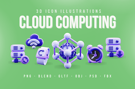 Cloud Computing 3D Icon, an Object 3D Model by Murez Alsyad