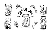 Hand drawn dream themed mason jars, an Illustration by Annakaroline (Thumbnail 3 of 4)