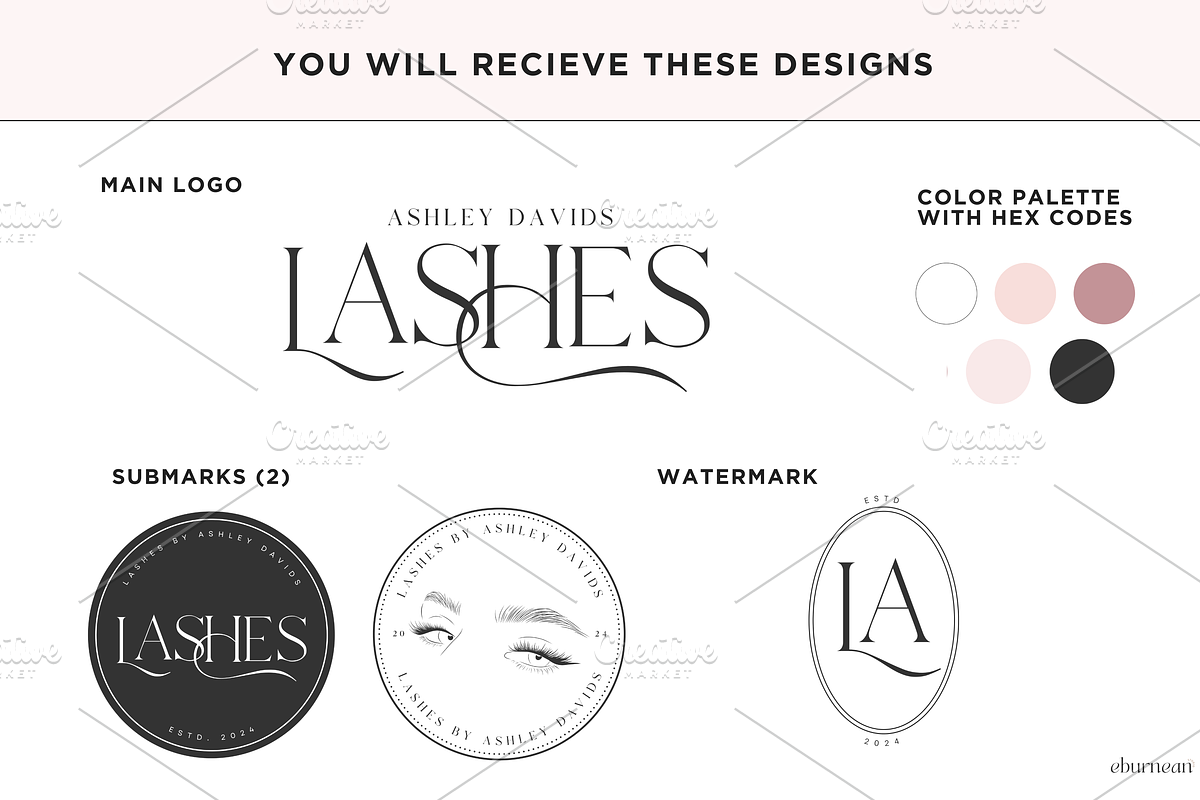 Luxury Lash Tech Logo Template Kit, a Branding & Logo Template by Studio Eburnean (Photo 2 of 4)