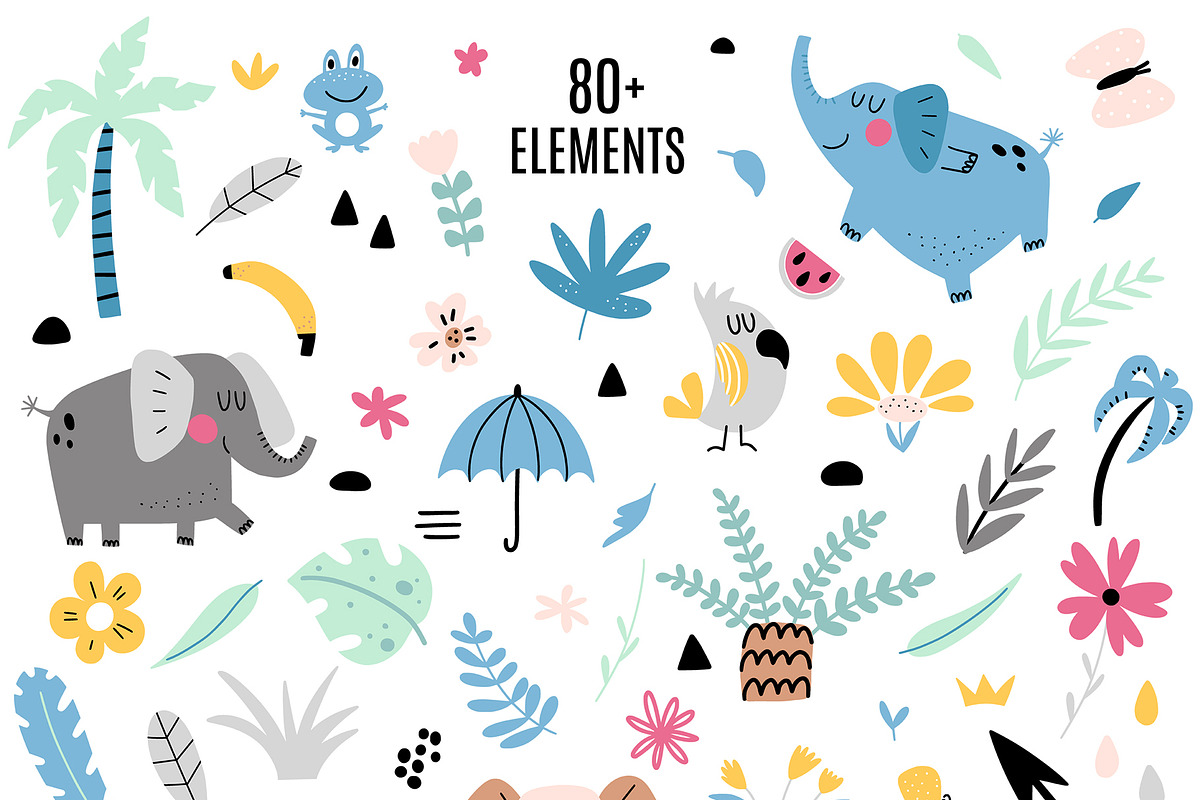 Cute elephant collection, an Animal Illustration by rosypatterns (Photo 2 of 11)